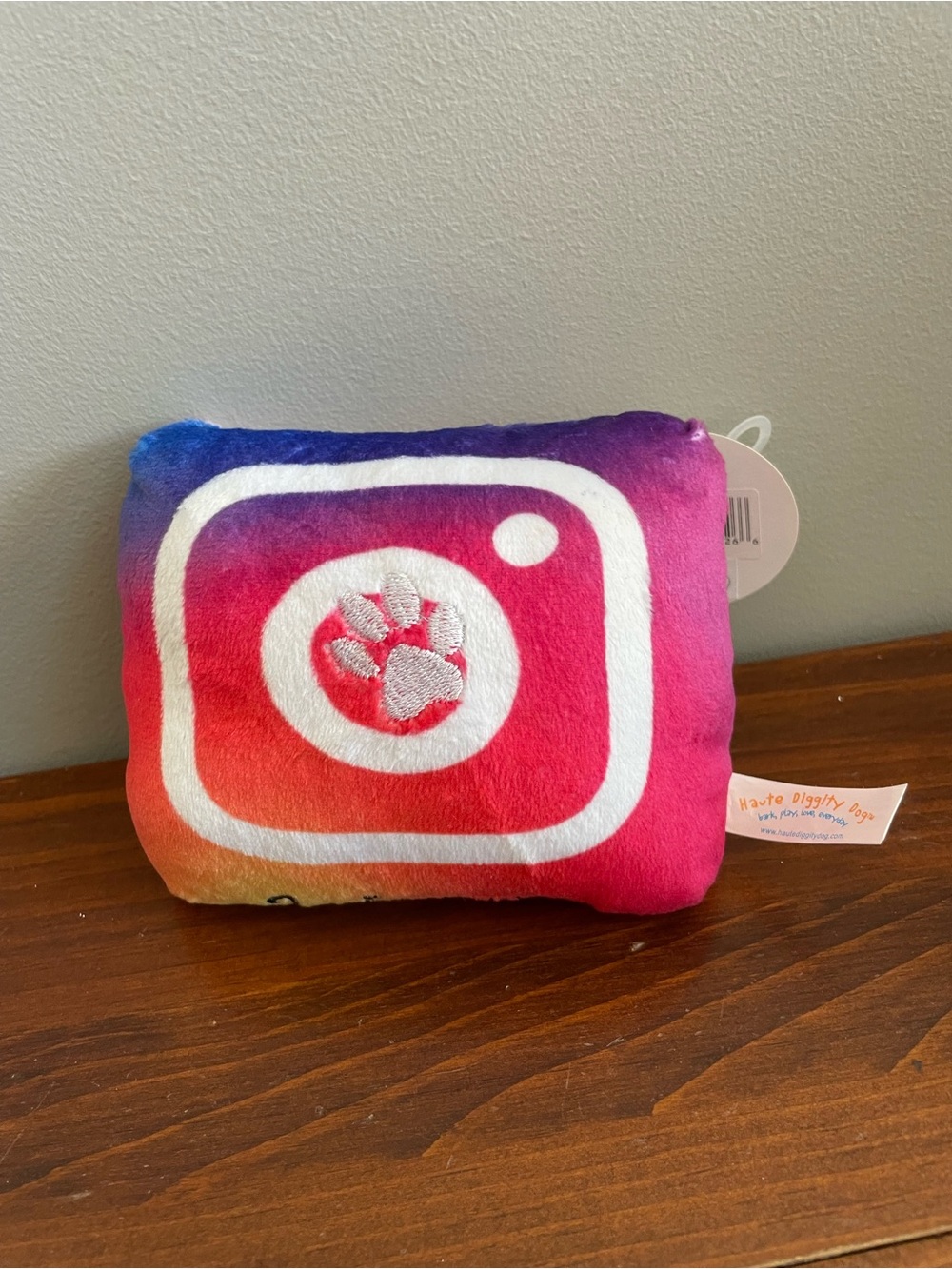 Plush Paw Instagram Icon Gradient Dog Toy - Pink, Purple & Blue